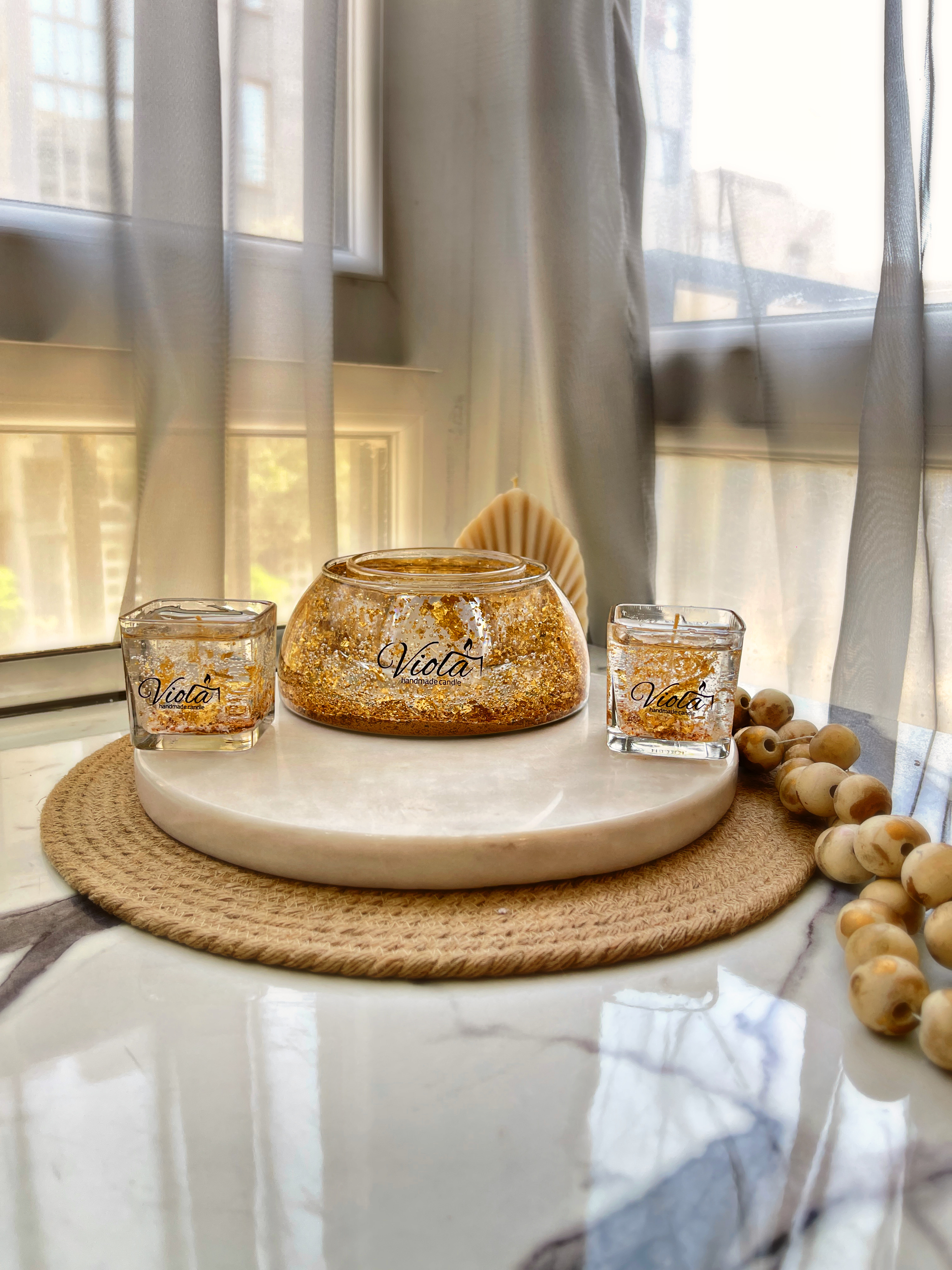 جاوارمر دوجداره ژله ای ورق طلا