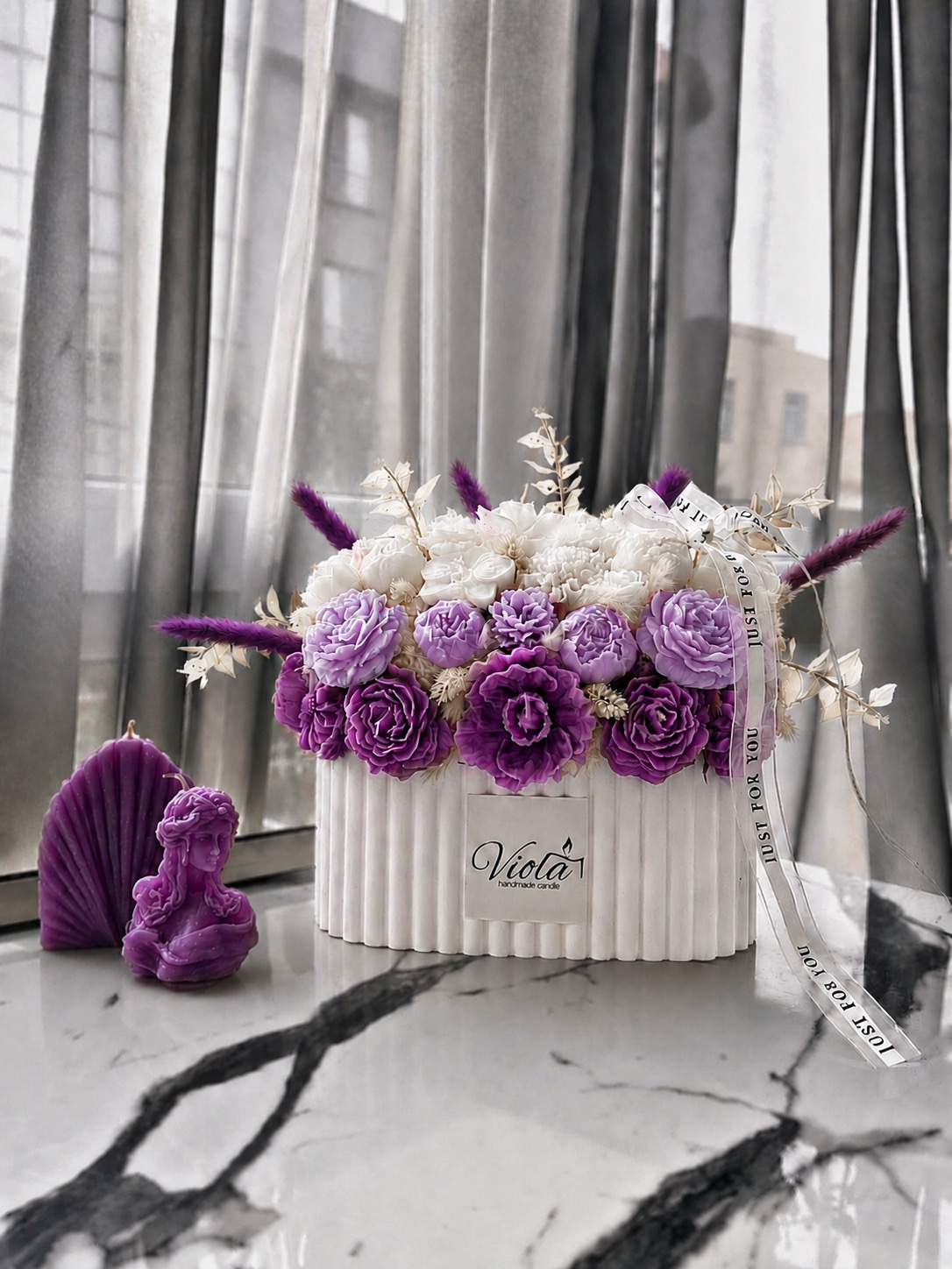 باکس گل کرکره ای جاودان بنفش