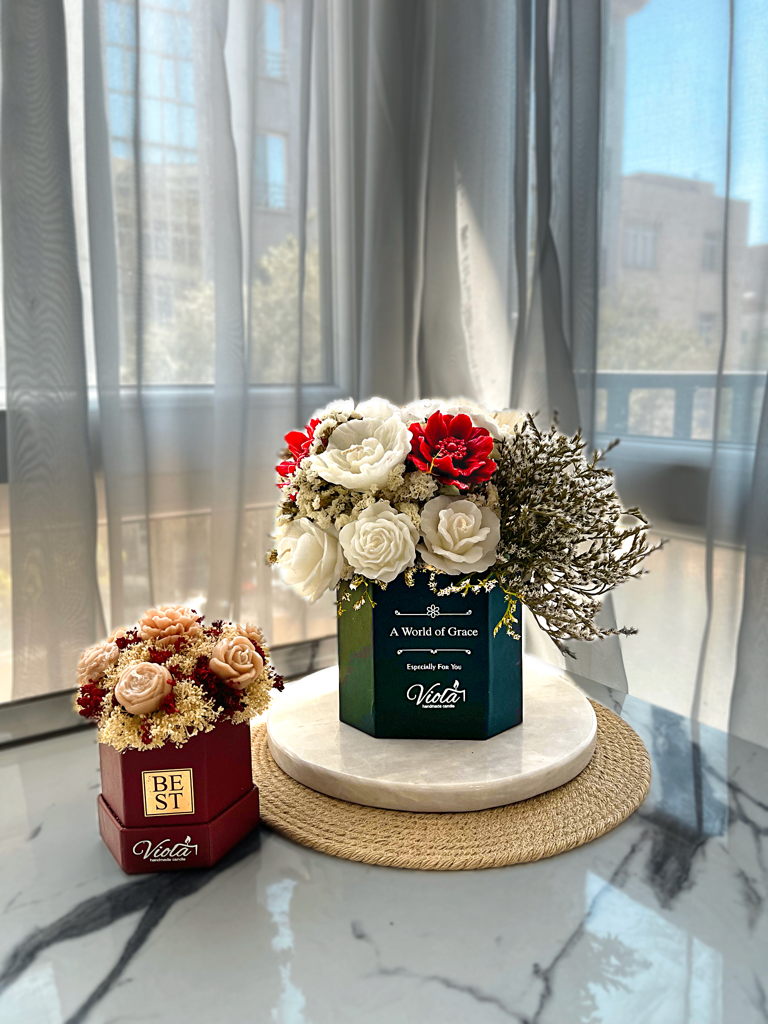 باکس گل جاودان یشمی